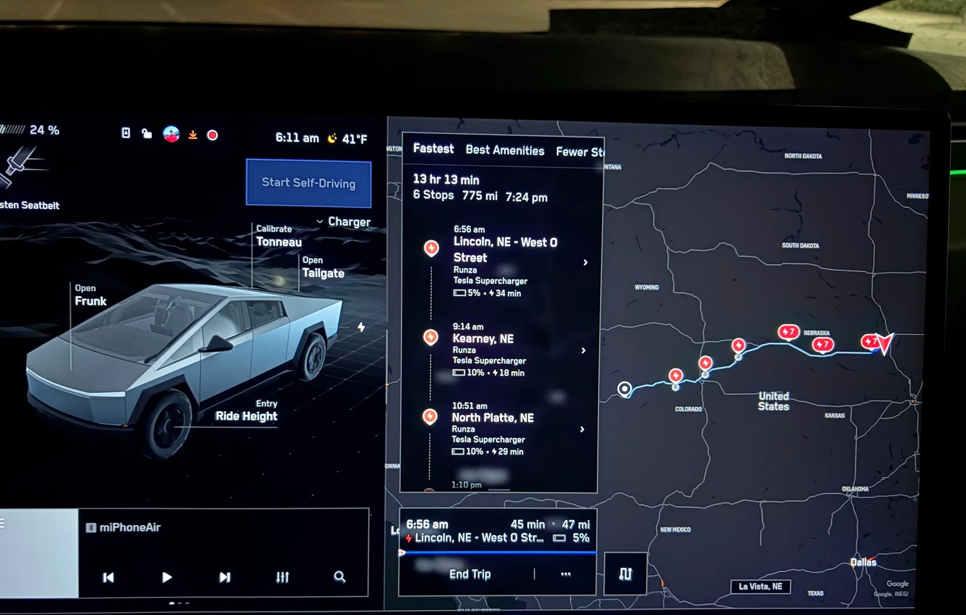 Tesla Cybertruck CHARGING THE BEAST ….11 stops in 1,000 miles trip from Dallas to Florida IMG_2369