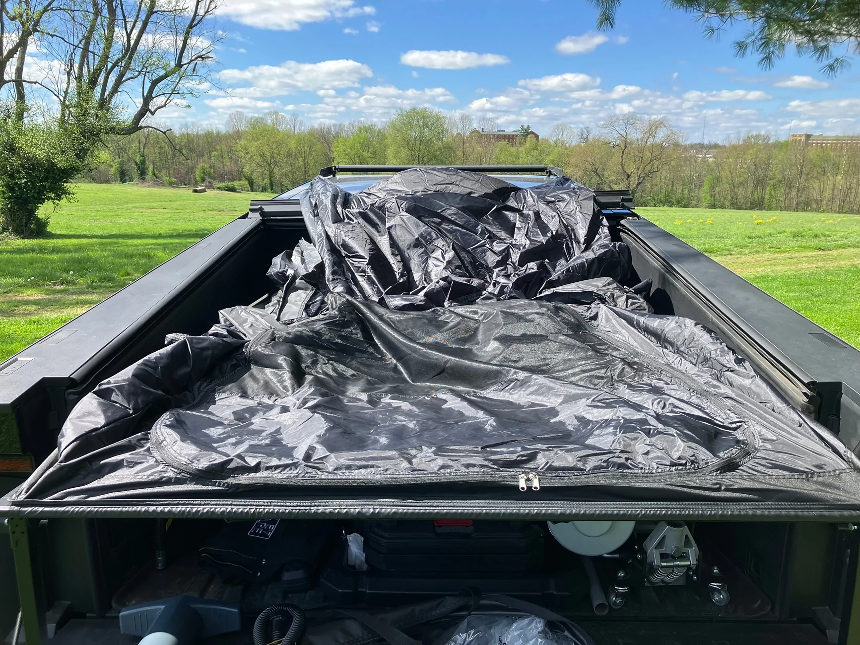 Tesla Cybertruck CyberGearCo CyberTent Install, Initial Test, Review 1775437984411-vd