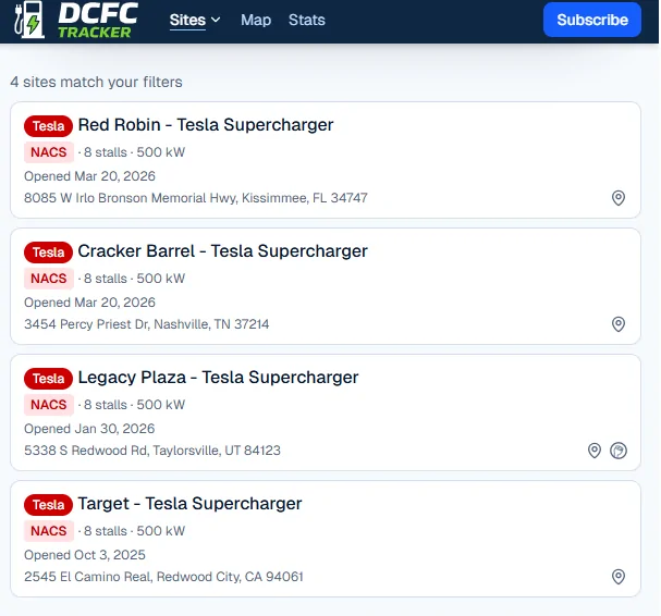 Tesla Cybertruck New true 500 kWh V4 Supercharger Locations 1775442284977-rk