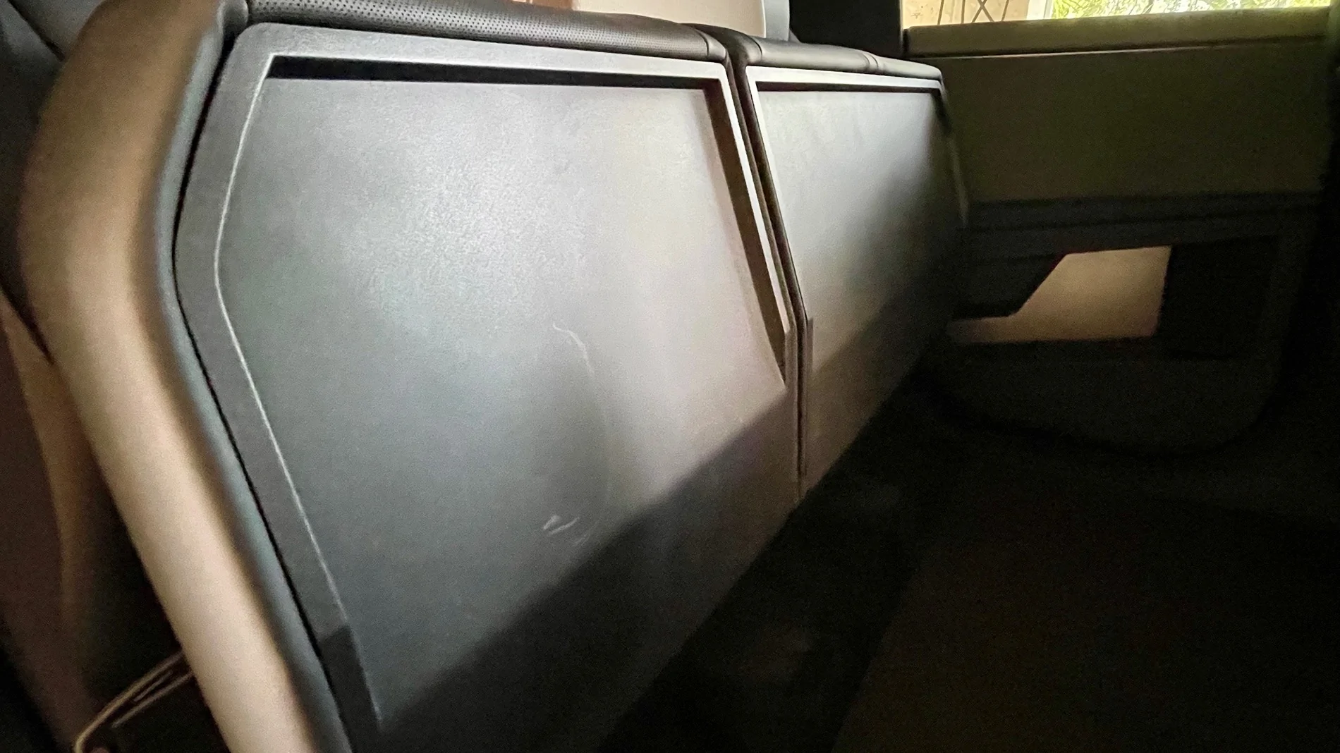 Tesla Cybertruck XPEL Armour piece for rear seat underside IMG_5802