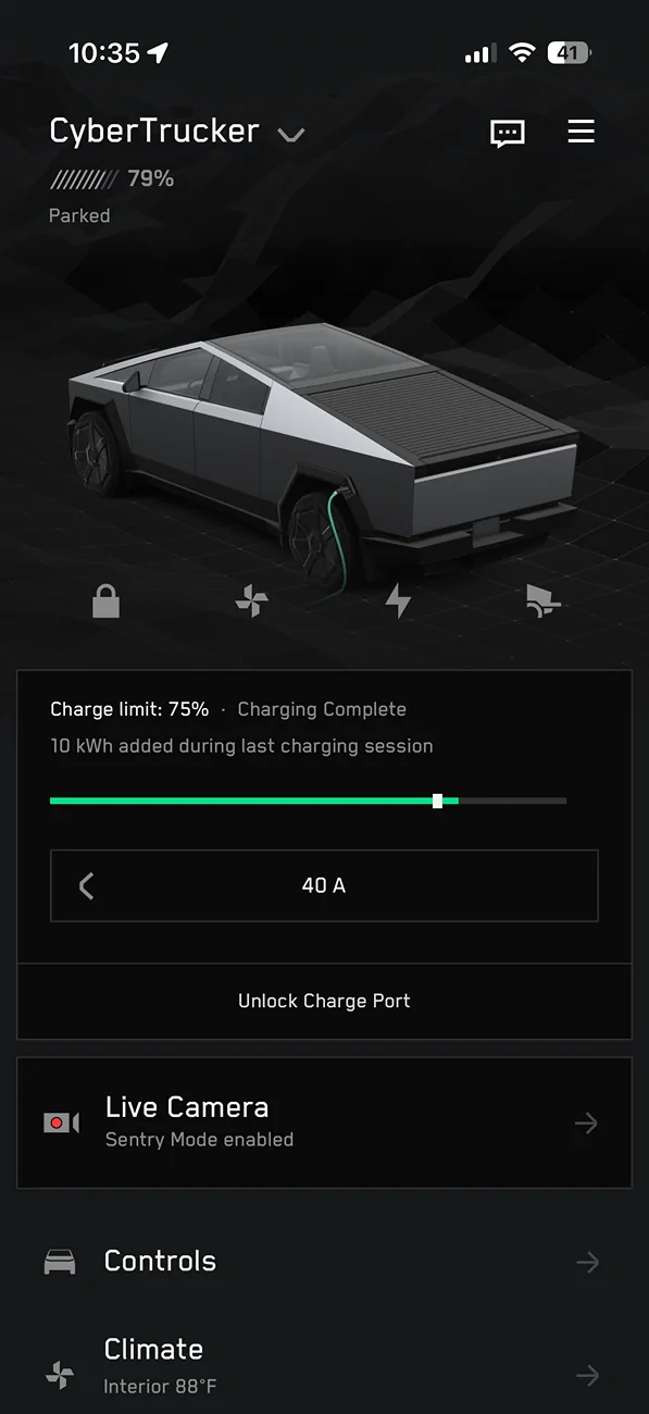 Tesla Cybertruck Overcharging (beyond set charging limit) IMG_1268