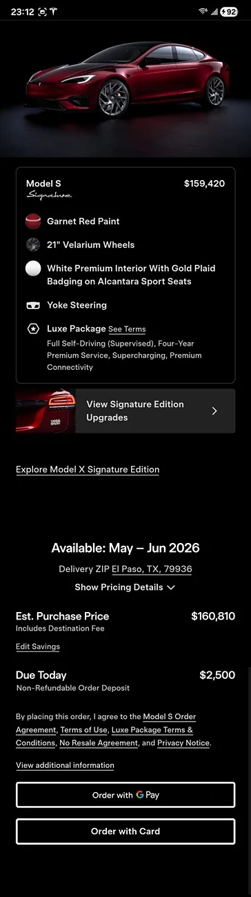 Tesla Cybertruck “Signature Edition” revived for $160,000? UPDATE: CONFIRMED ✅ Screenshot_20260411_231243_Chrom