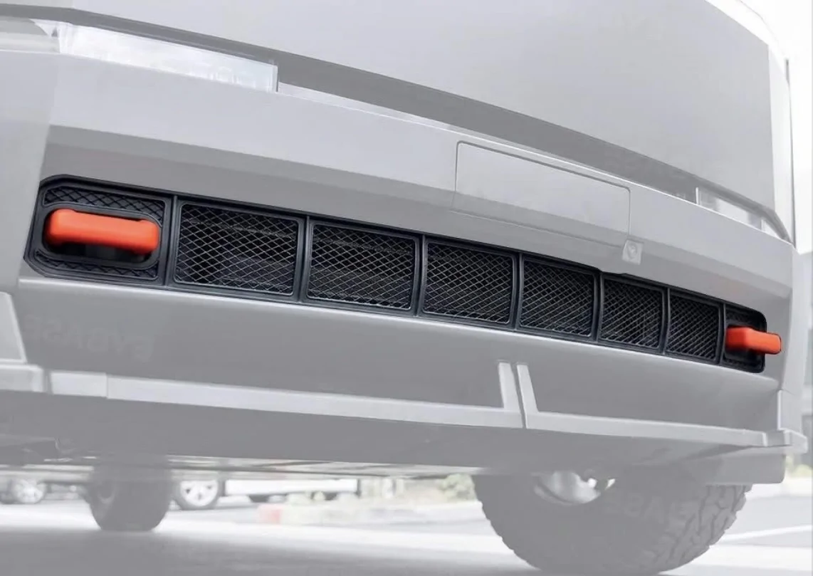 Tesla Cybertruck No-Drill Lower Bumper Grille insect/debris Cover Insert IMG_6347