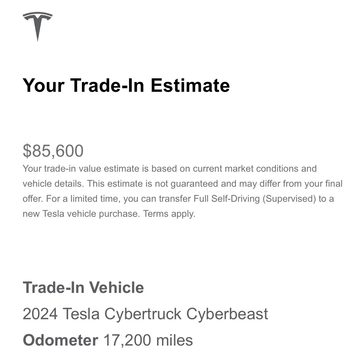 Tesla Cybertruck I received a trade in quote from Tesla on my early build Foundation series IMG_5386