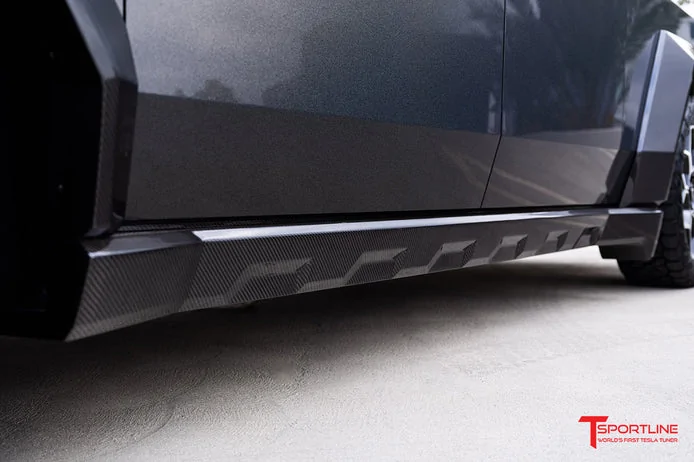 Tesla Cybertruck Two-Tone Miami Blue PPF on Cyber - with custom interior & body kit by T Sportline tmaxx-metallic-psychedelic-black-tesla-cybertruck-wide-body-carbon-fiber-side-mirror-wm-6_694