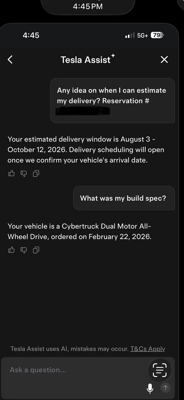 Tesla Cybertruck Base AWD CT availability IMG_4553