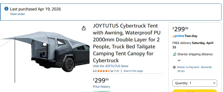 Tesla Cybertruck Cheap DIY tent alternative to Cybertent - Canadian Edition 1776962963162-1o