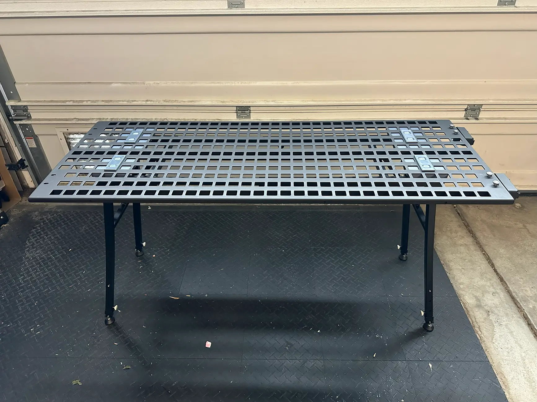 Tesla Cybertruck MOLLE bed shelf to folding table (convertible) DIY IMG_9976