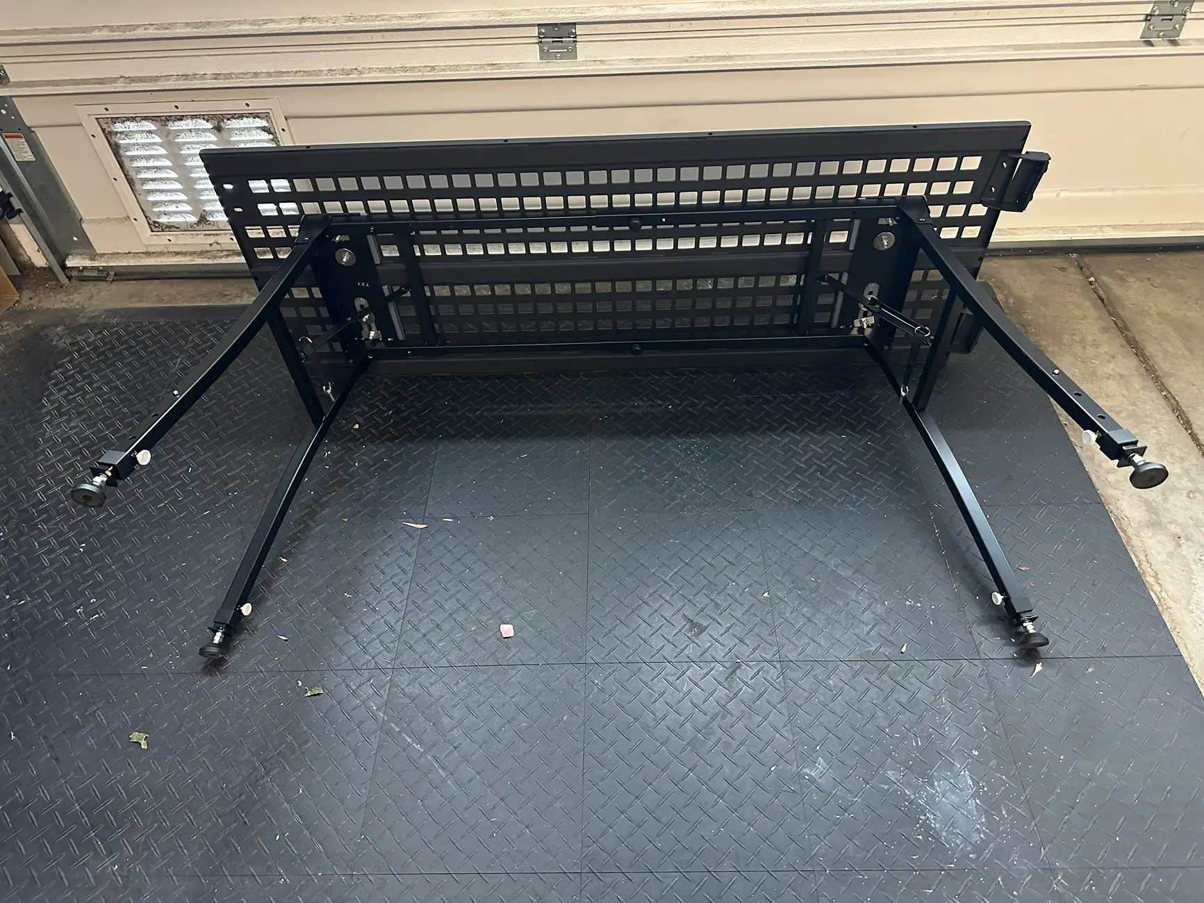 Tesla Cybertruck MOLLE bed shelf to folding table (convertible) DIY IMG_9978