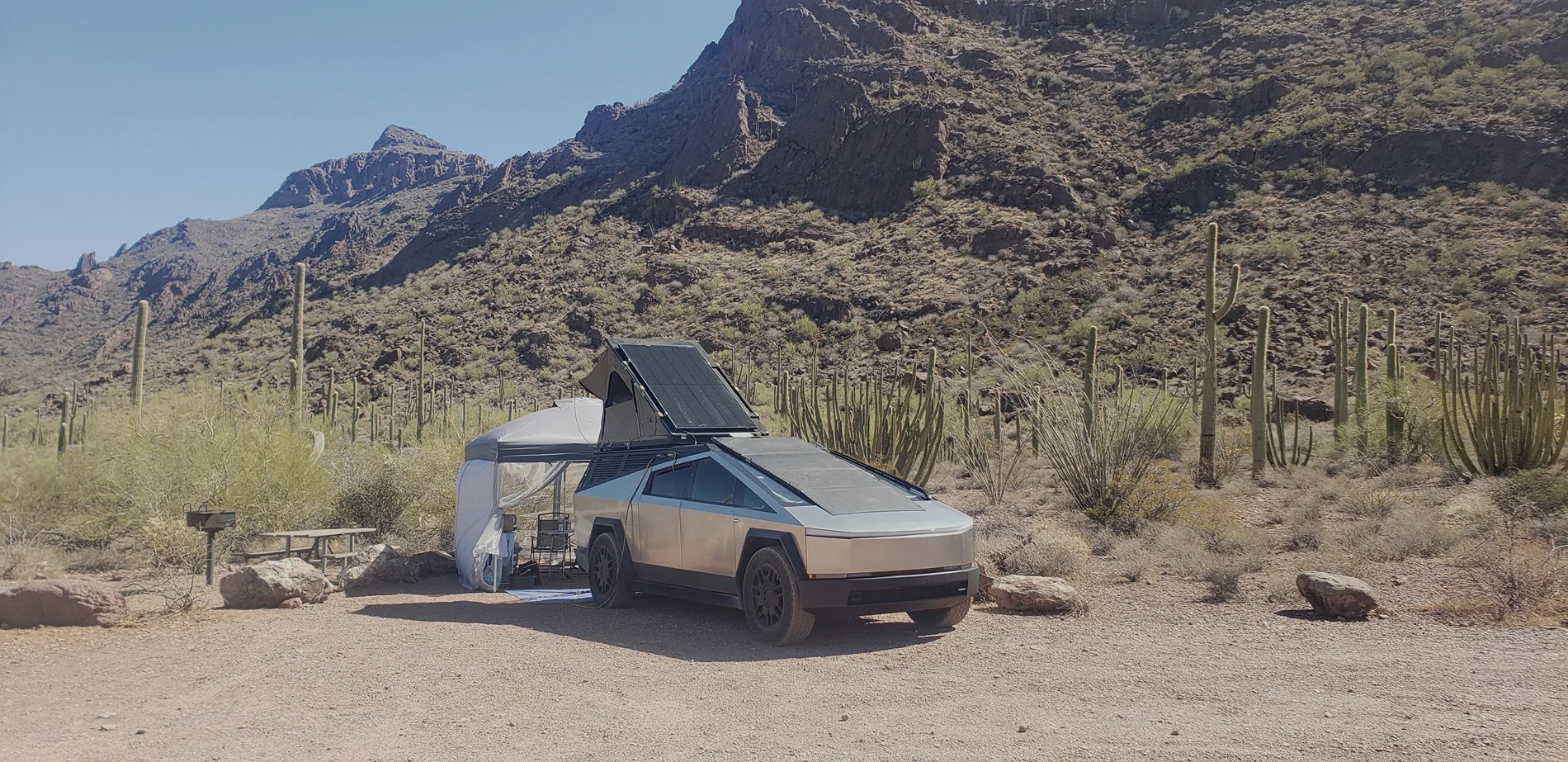 Tesla Cybertruck Camping at Alamo Canyon, Organ Pipe Cactus Nat'l Monument, AZ Alamo Canyon 2