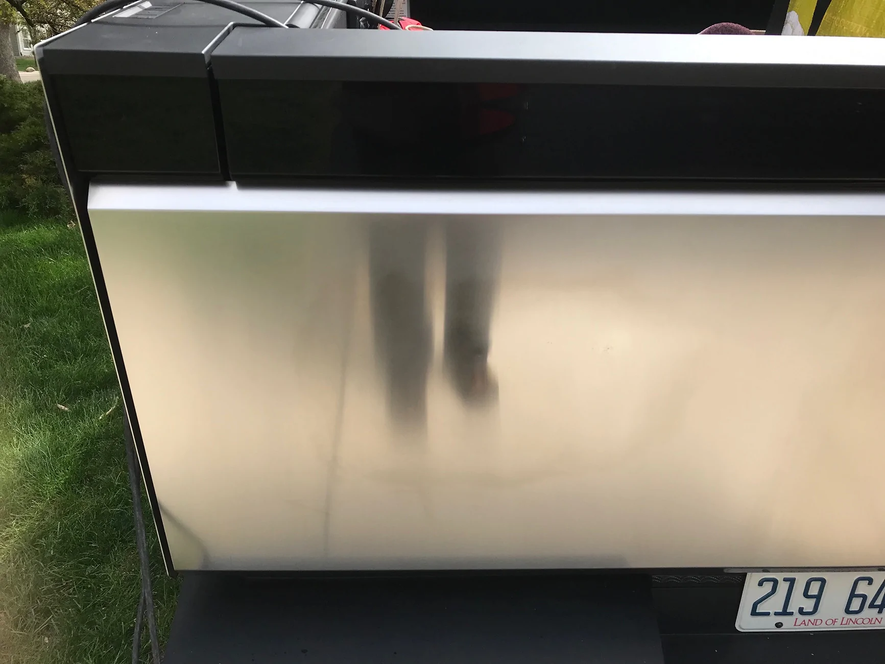 Tesla Cybertruck Magnetic sticker damage - how to restore stainless steel finish? IMG_6874