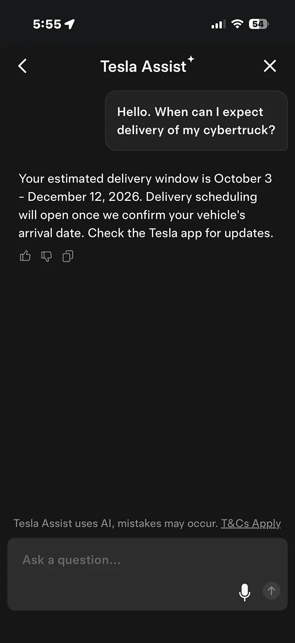 Tesla Cybertruck Base AWD CT availability IMG_0298