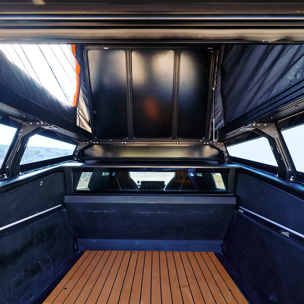 Tesla Cybertruck Rear Seat Air Matresss vs Cybertent vs CyberCamper tesla-cybertruck-cybercamper-from-cybertruckco-47