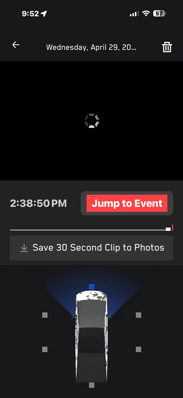 Tesla Cybertruck Tesla iOS app 4.56.0 dashcam viewer IMG_4117