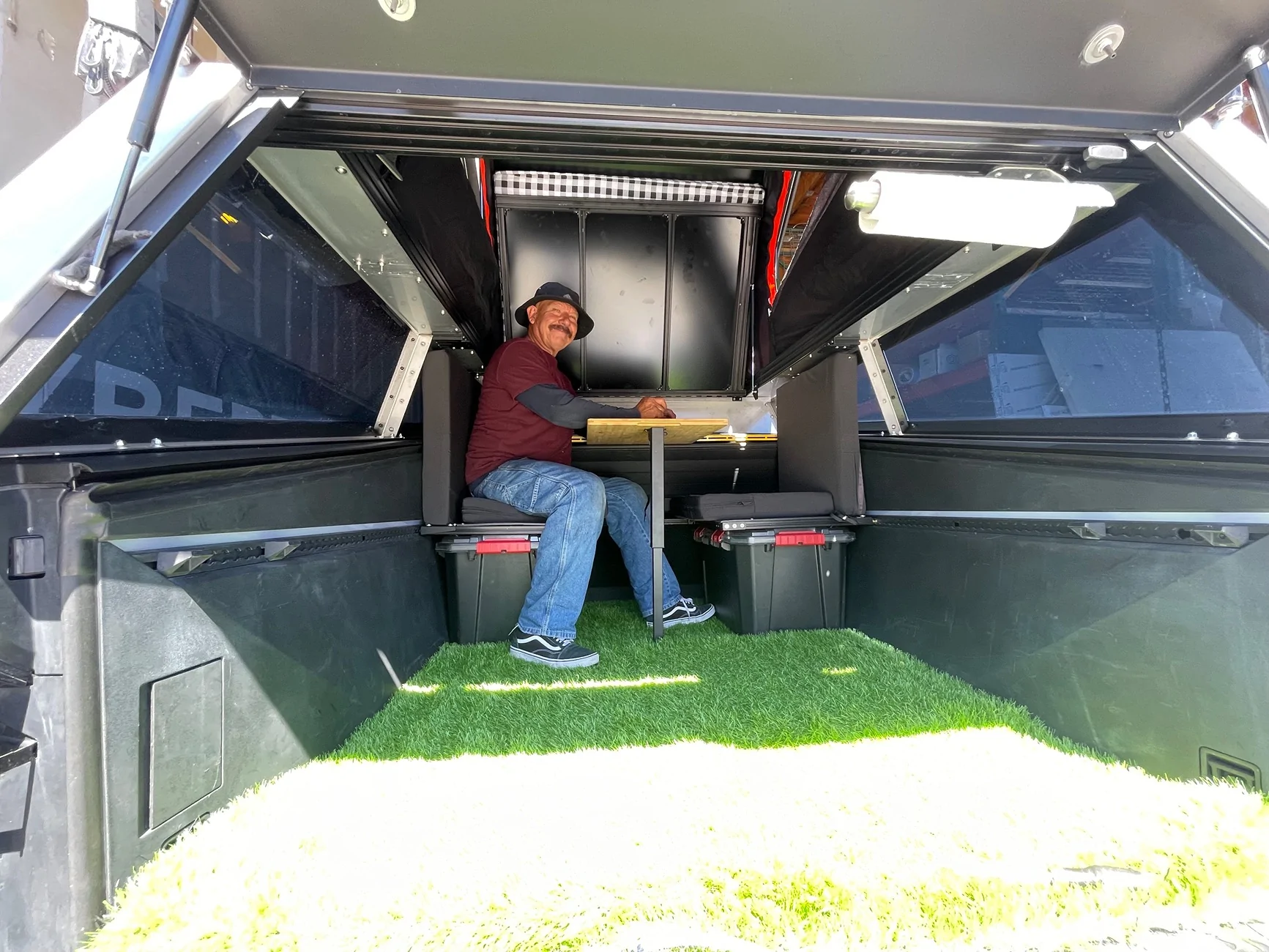 Tesla Cybertruck Rear Seat Air Matresss vs Cybertent vs CyberCamper IMG_0342