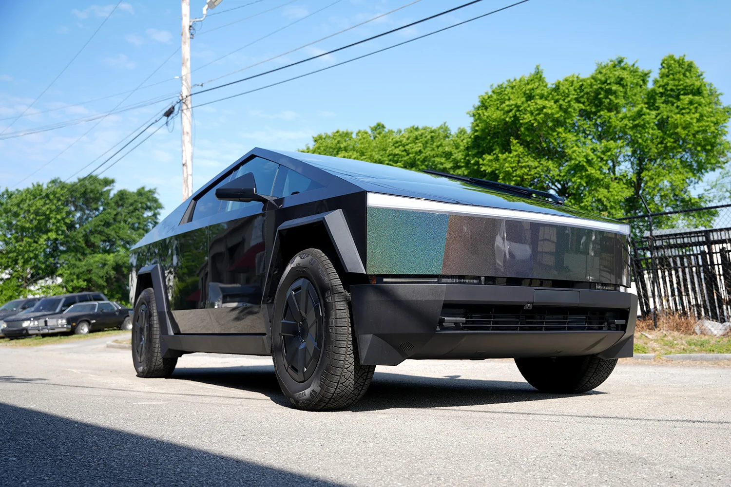 Tesla Cybertruck Cybertruck Wrapped in Custom Black Laser Colored PPF (by DIY Wrap Club / TESBROS) DSC02296
