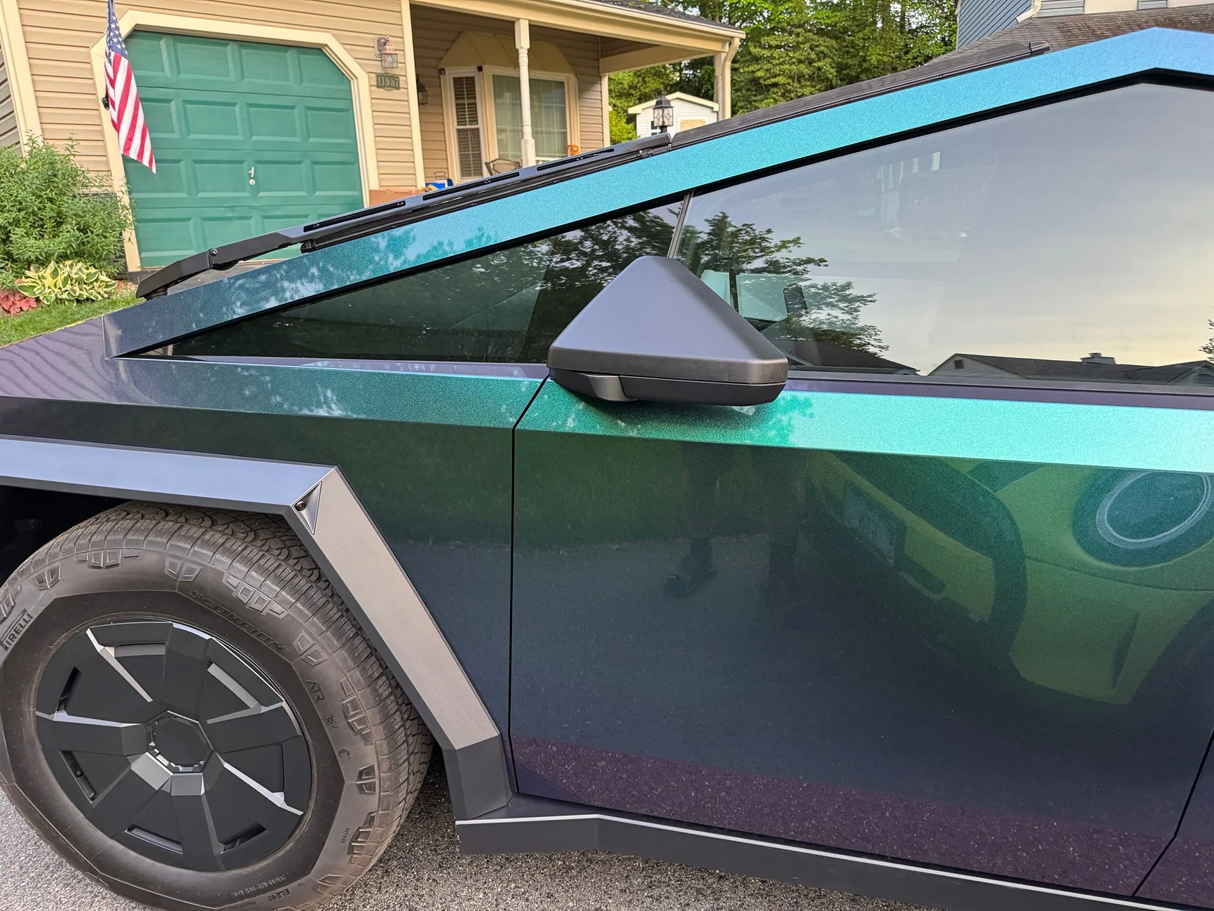 Tesla Cybertruck Cybertruck Wrapped in Custom Black Laser Colored PPF (by DIY Wrap Club / TESBROS) IMG_3715