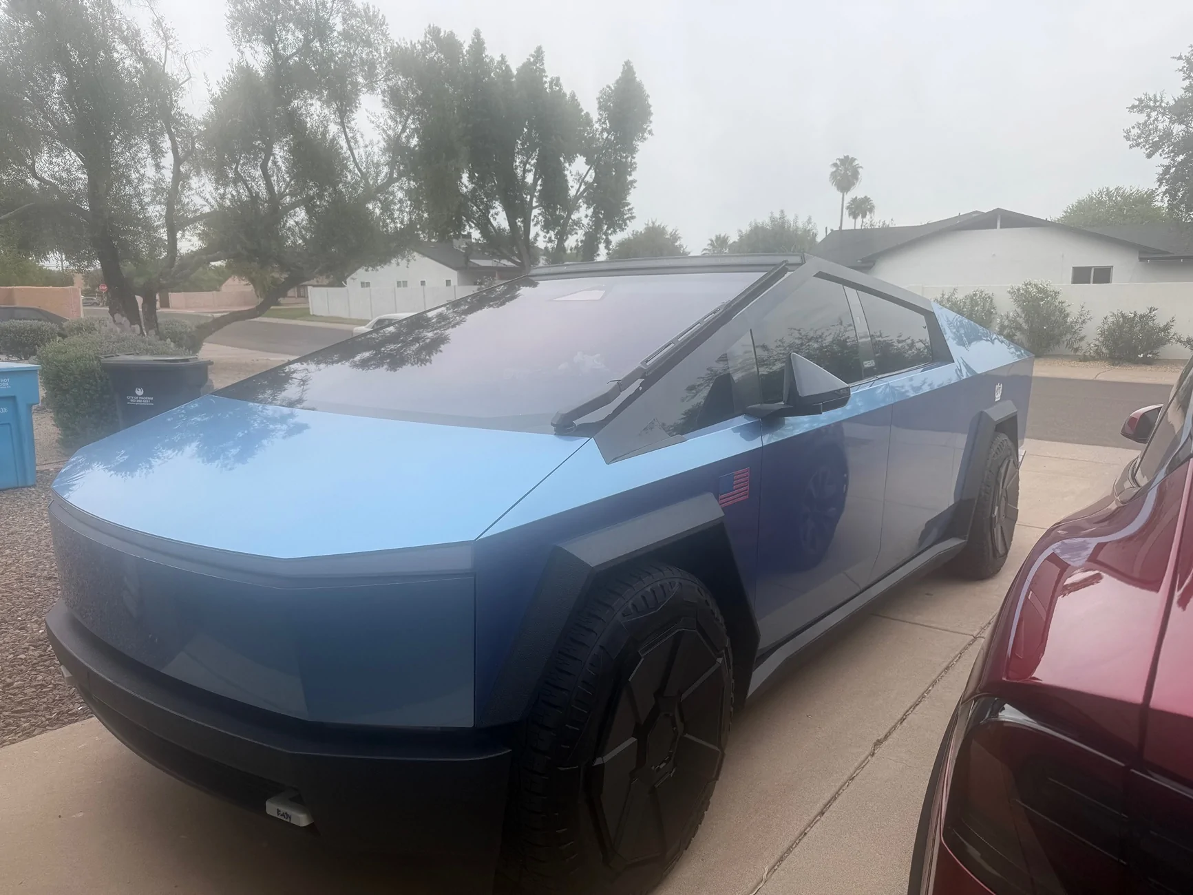 Tesla Cybertruck Anyone park their color PPF wrapped CT outside 24/7? IMG_3629