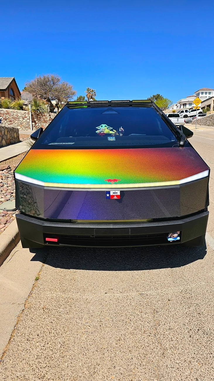 Tesla Cybertruck Cybertruck Wrapped in Custom Black Laser Colored PPF (by DIY Wrap Club / TESBROS) 20250330_135305