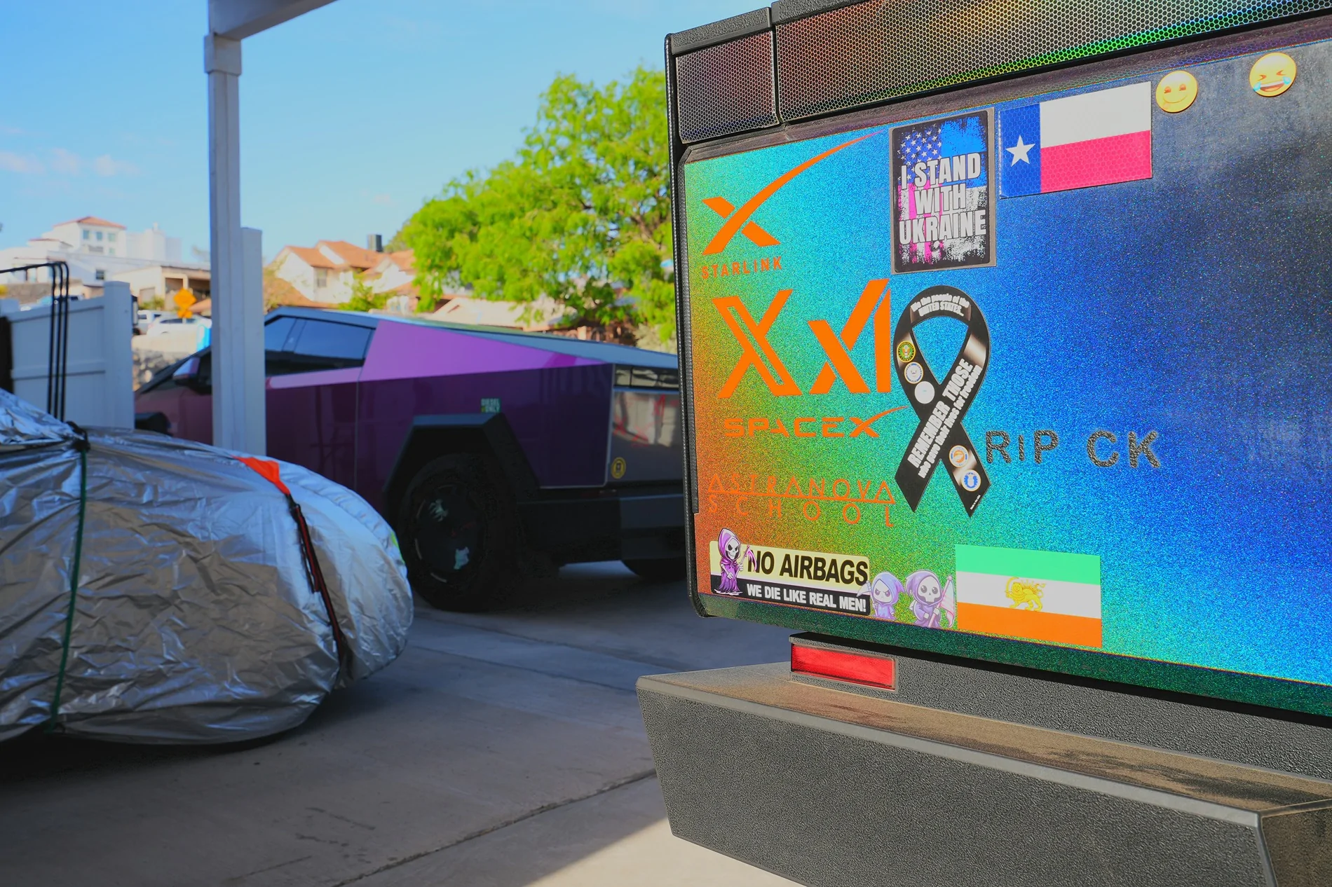 Tesla Cybertruck Cybertruck Wrapped in Custom Black Laser Colored PPF (by DIY Wrap Club / TESBROS) DSC00600