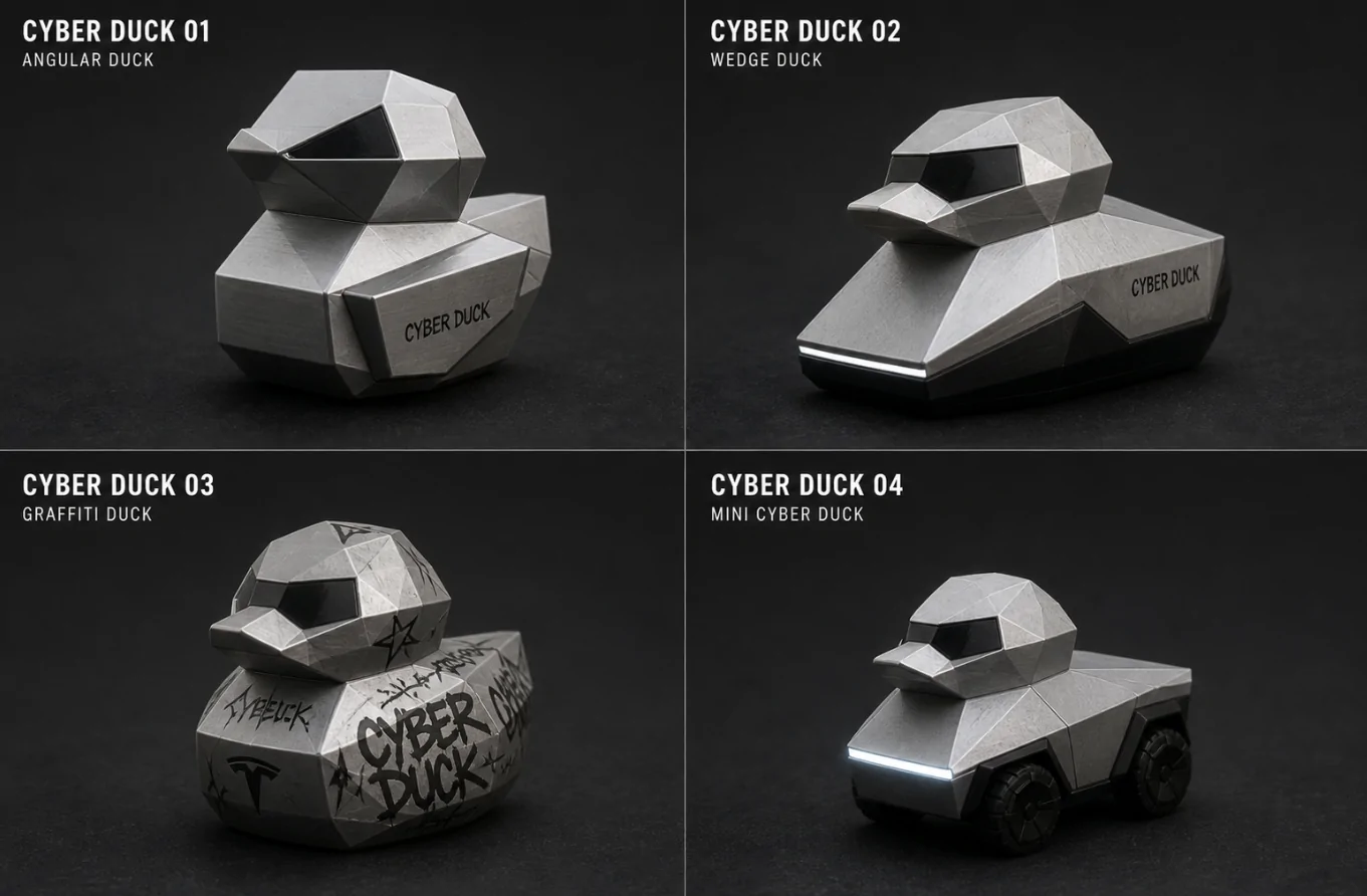 Tesla Cybertruck Jeep owners have silly ducks in the window 1777987833232-2l