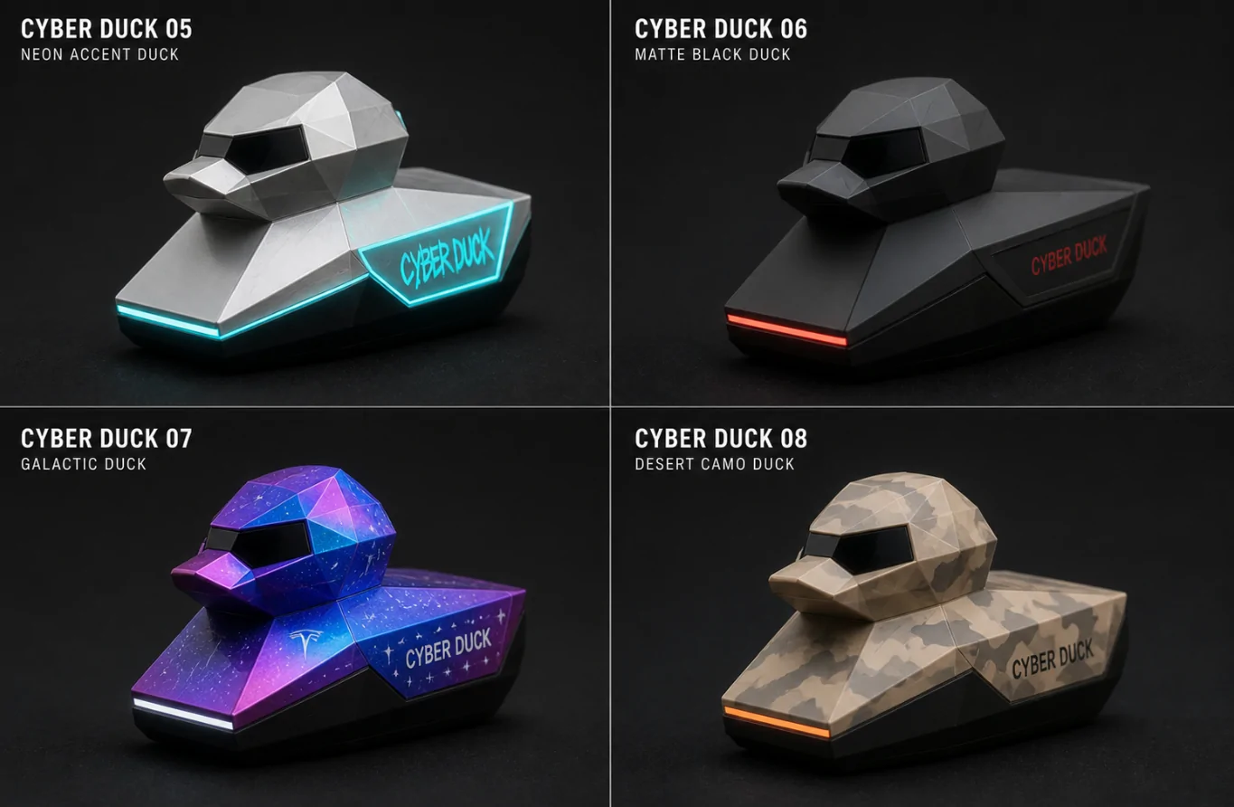 Tesla Cybertruck Jeep owners have silly ducks in the window 1777988319504-fr