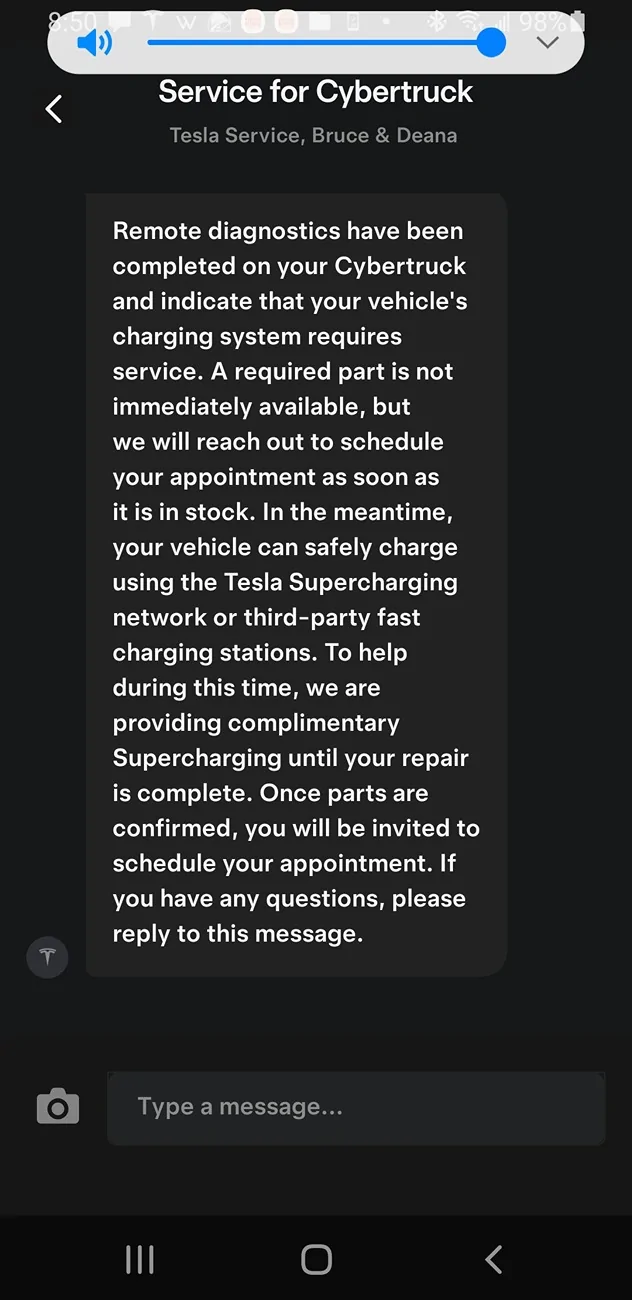 Tesla Cybertruck PCS Failure / 3-Month+ Wait—Anyone else pushing for a buyback? Lemon Law? Legal Action? Screenshot_20260506-085017_Tesla