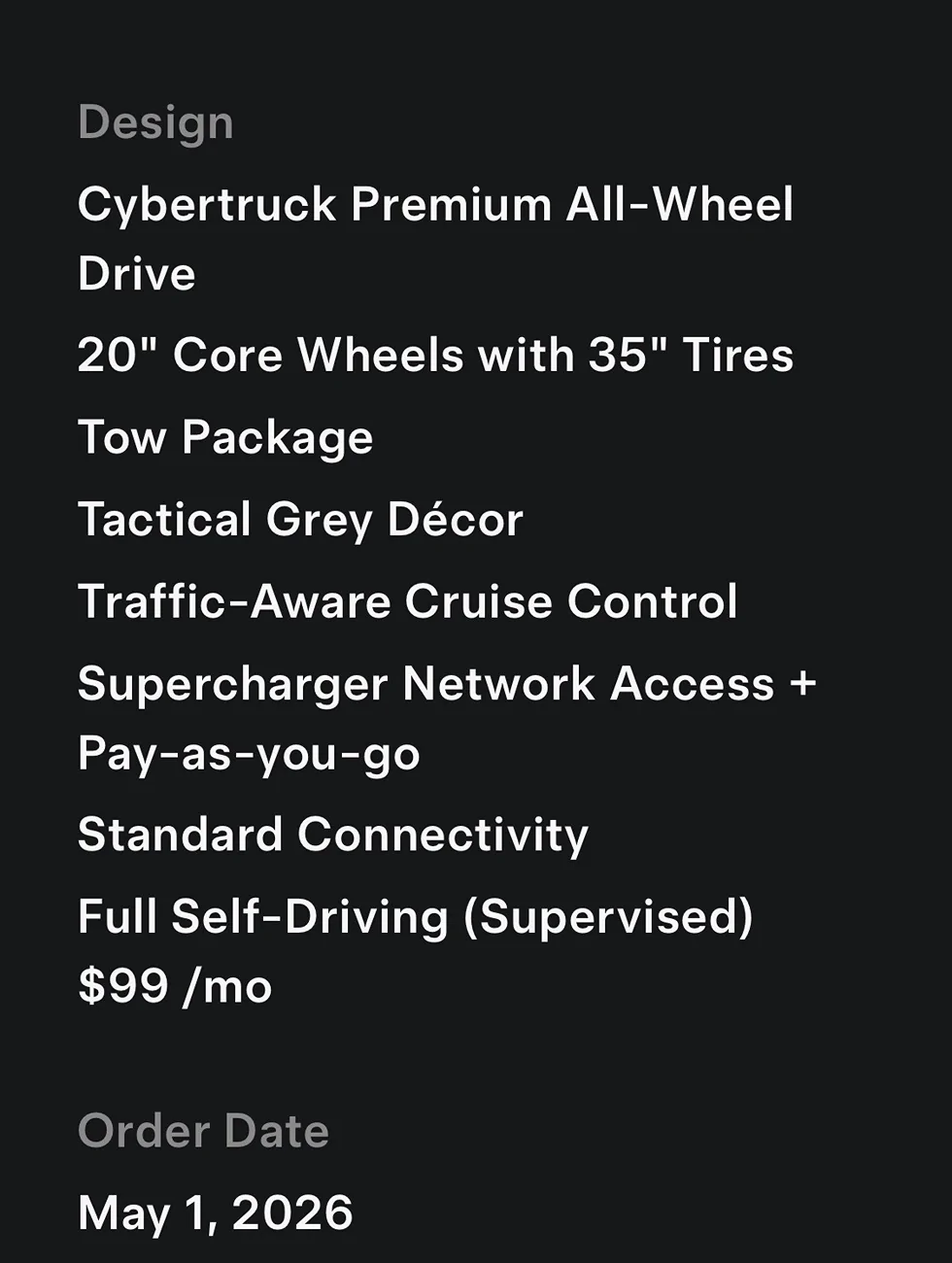 Tesla Cybertruck Has anyone RECEIVED a 2026 Cybertruck? IMG_2958