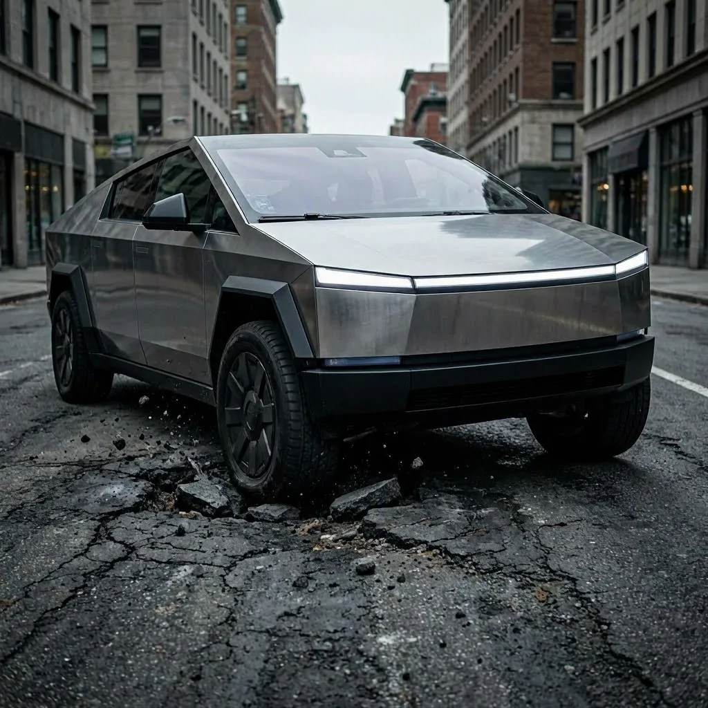 Tesla Cybertruck FSD 14.3.2 slowdown IMG_3113