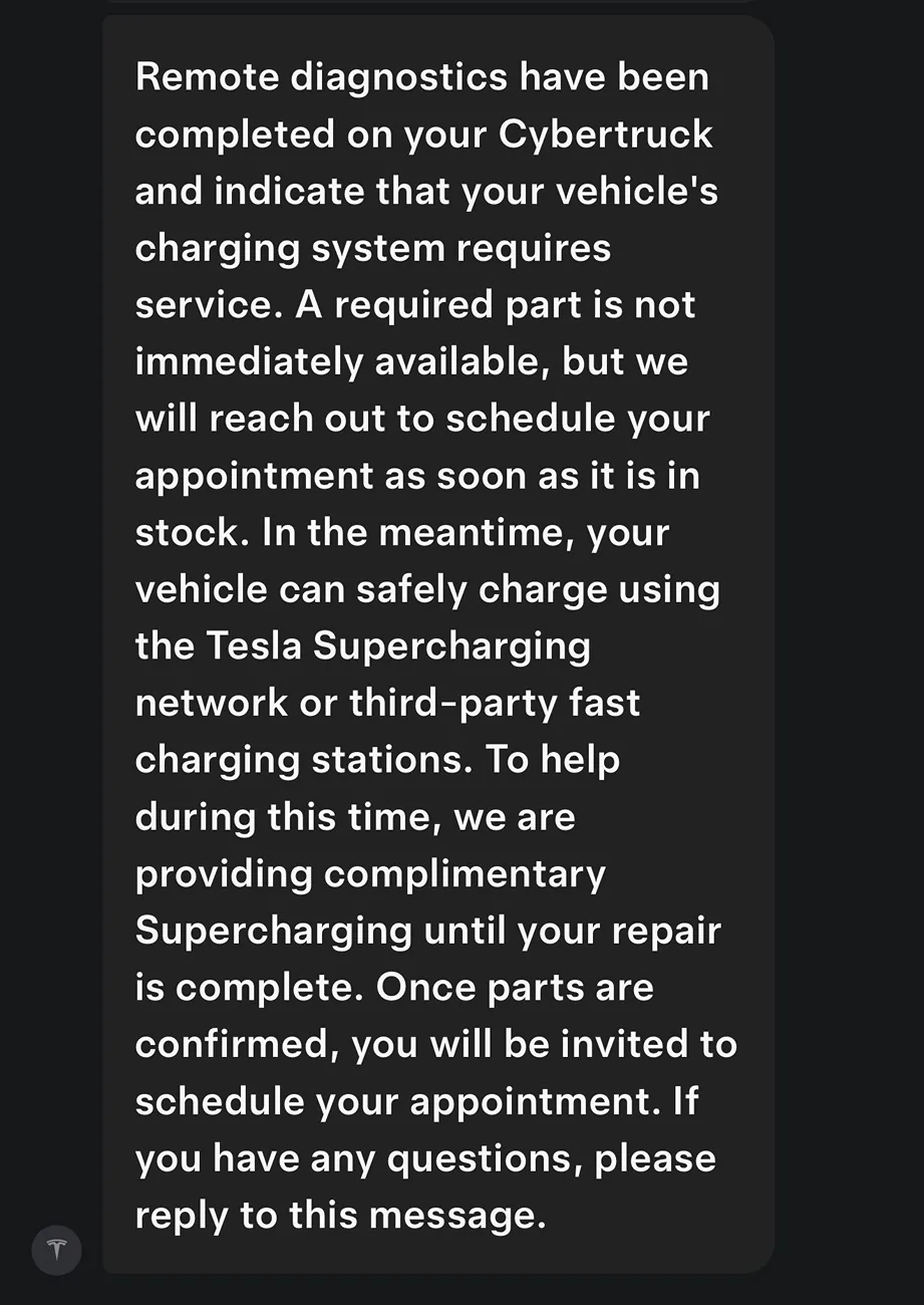 Tesla Cybertruck Home Charging Power Drop IMG_3409