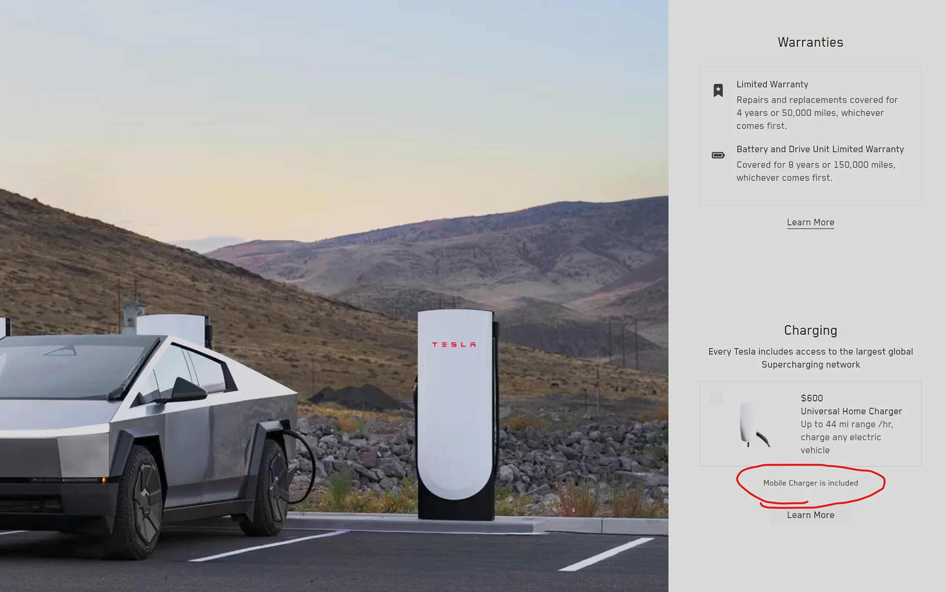 Tesla Cybertruck Mobile charger included with purchase? 1778348285332-b6