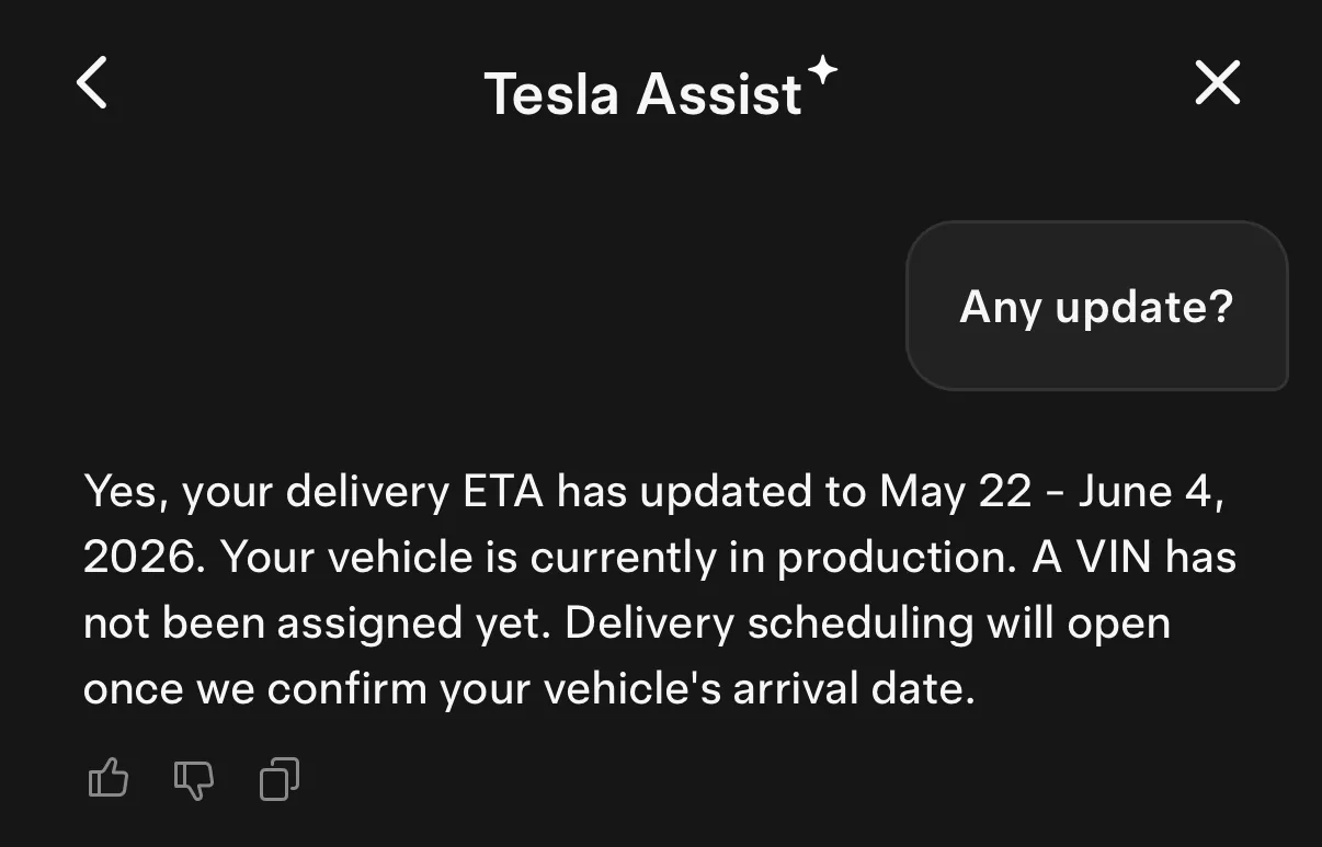 Tesla Cybertruck Has anyone RECEIVED a 2026 Cybertruck? IMG_1008