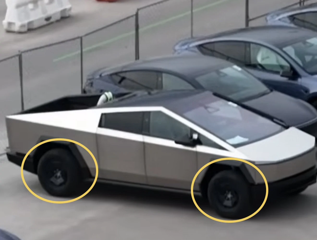 Tesla Cybertruck $59K SAWD - Deliveries soon?!🤞🤞 2 Standard AWD Cybertrucks spotted at Gigafactory outbound lot! IMG_1346