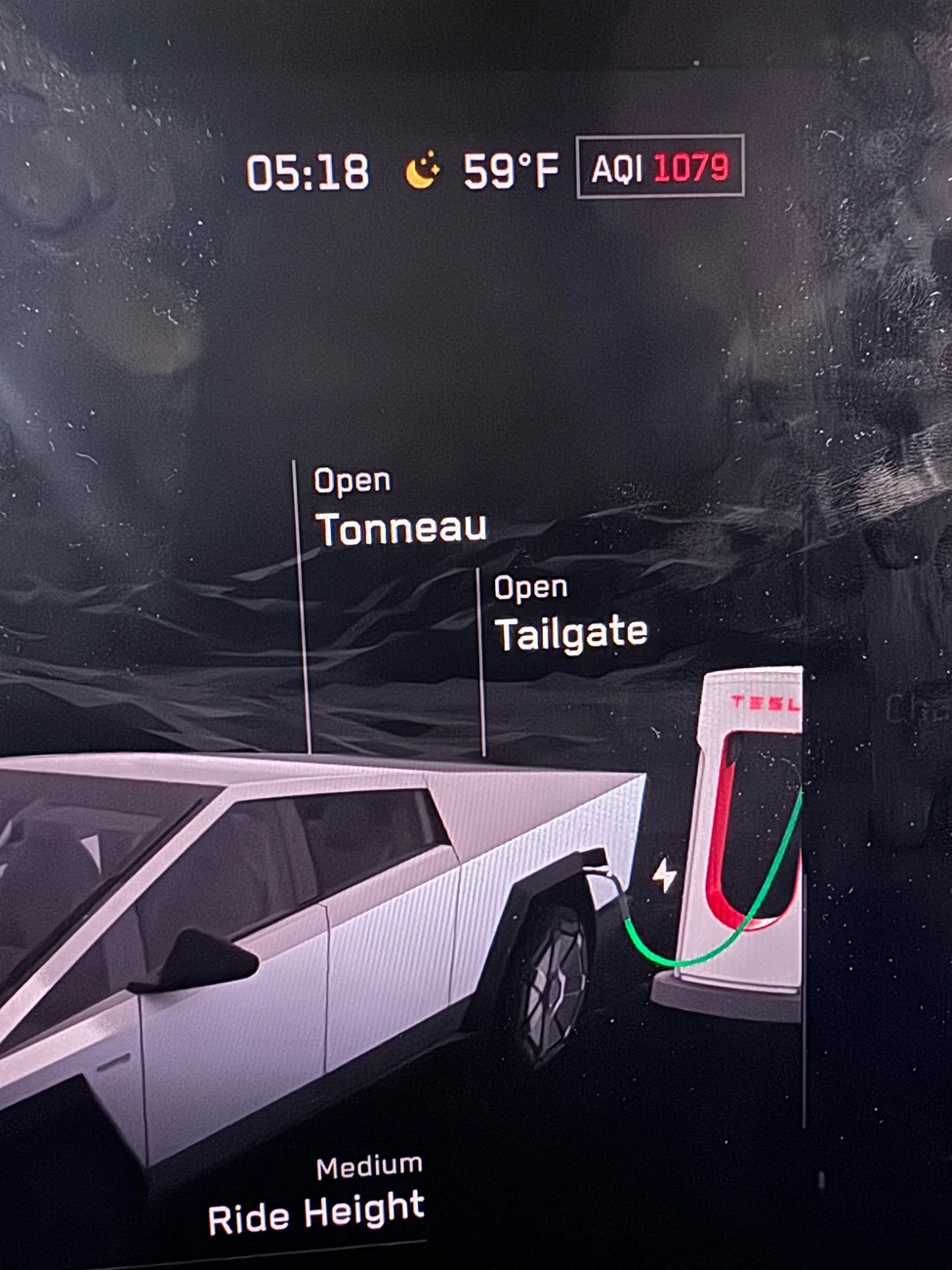 Tesla Cybertruck Wild AQI numbers IMG_1988