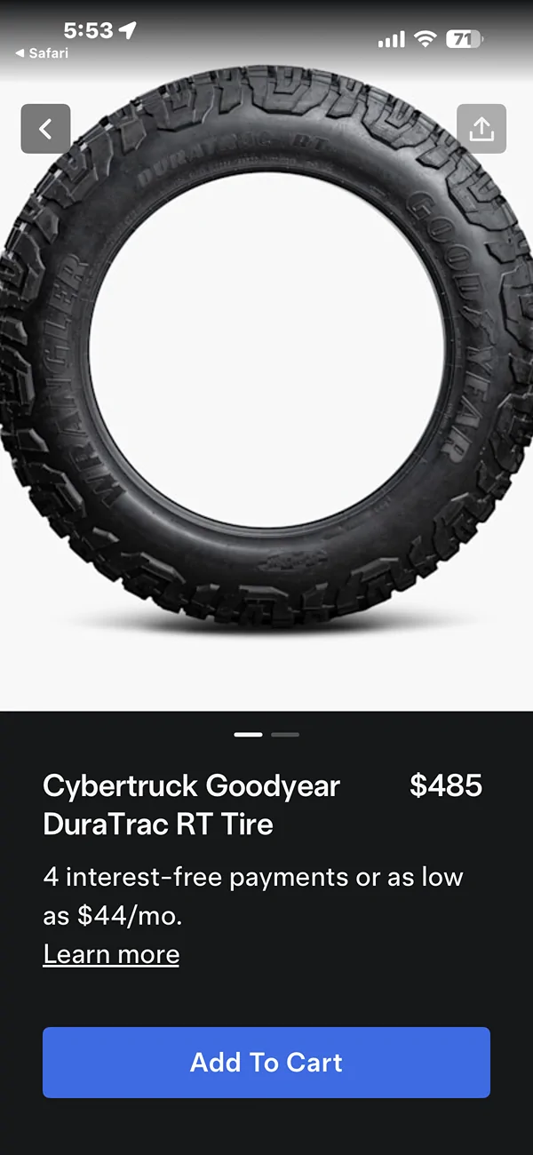 Tesla Cybertruck Tires: Pirelli OEM or Michelin? IMG_4171