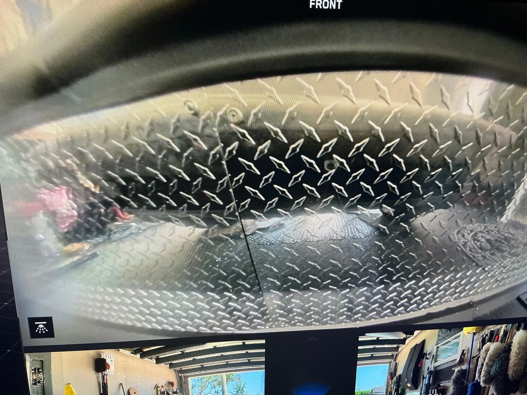 Tesla Cybertruck Chips in front camera lens IMG_2759