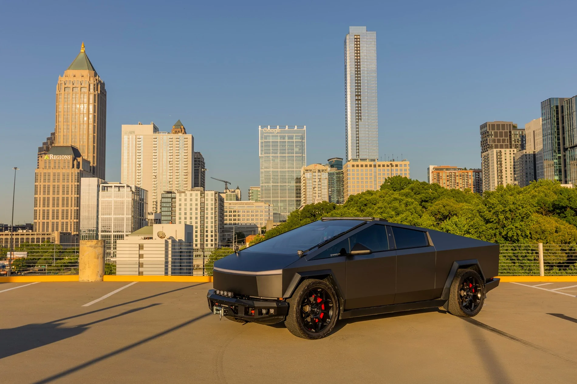 Tesla Cybertruck Ultimate Cybertruck - T Sportline 24" CT7 / 18" CT6B Beadlocks - CTX Bumpers / Light bars - TMaxx Colored PPF DIY tmaxx-satin-meteor-steel-tesla-cybertruck-24-inch-ct7-forged-wheels-satin-black-ctx-front-rea