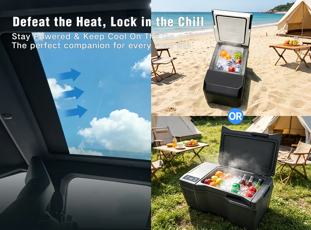 Tesla Cybertruck 🔥 Cybertruck Bundle Sale – Voice-Control Sunshade + Built-In Fridge + Extra 30% Off! 2