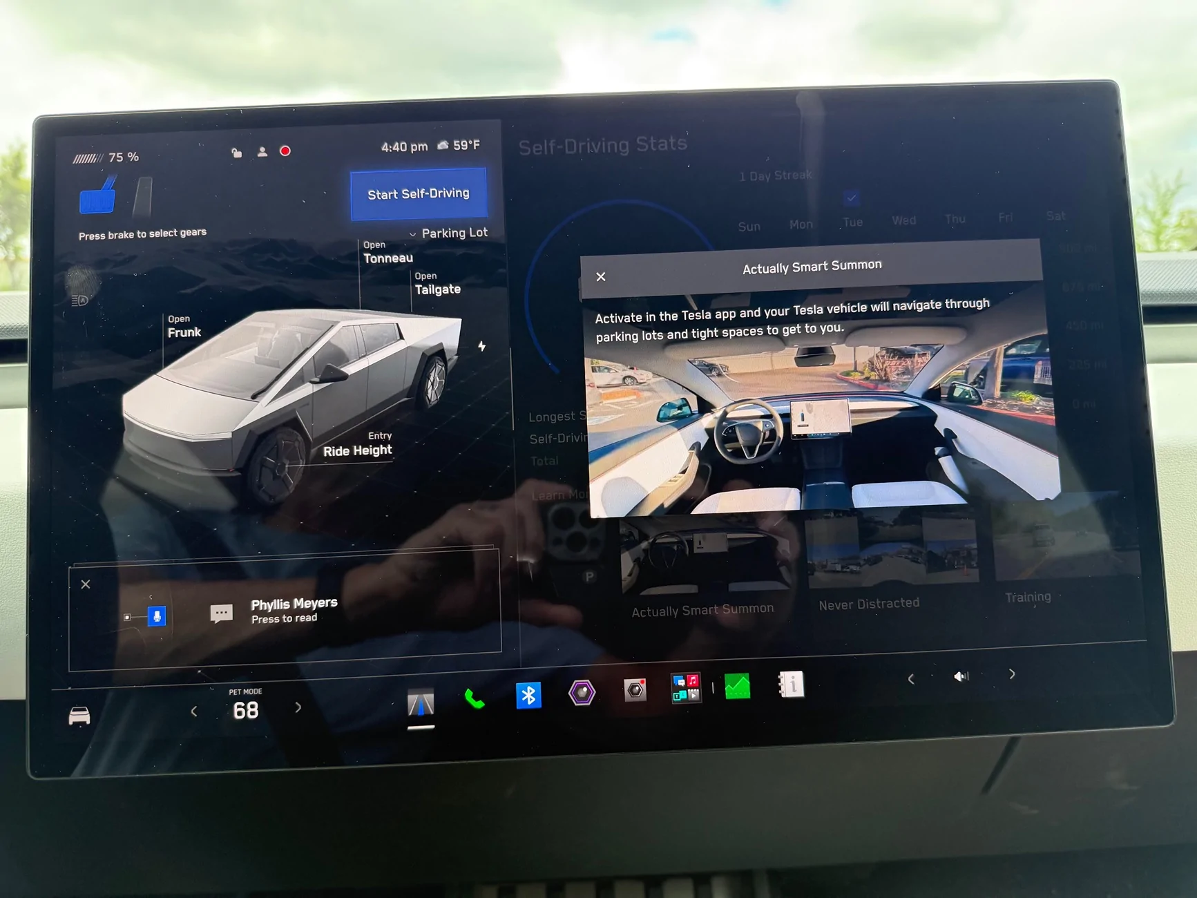 Tesla Cybertruck A.S.S. Actually Smart Summon dangled in 14.3.3 release notes IMG_3839