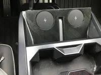 Tesla Cybertruck HARDWARE FIX for hot phone charging issue! New wireless charger has a built-in heatsink empty-chargers-imag