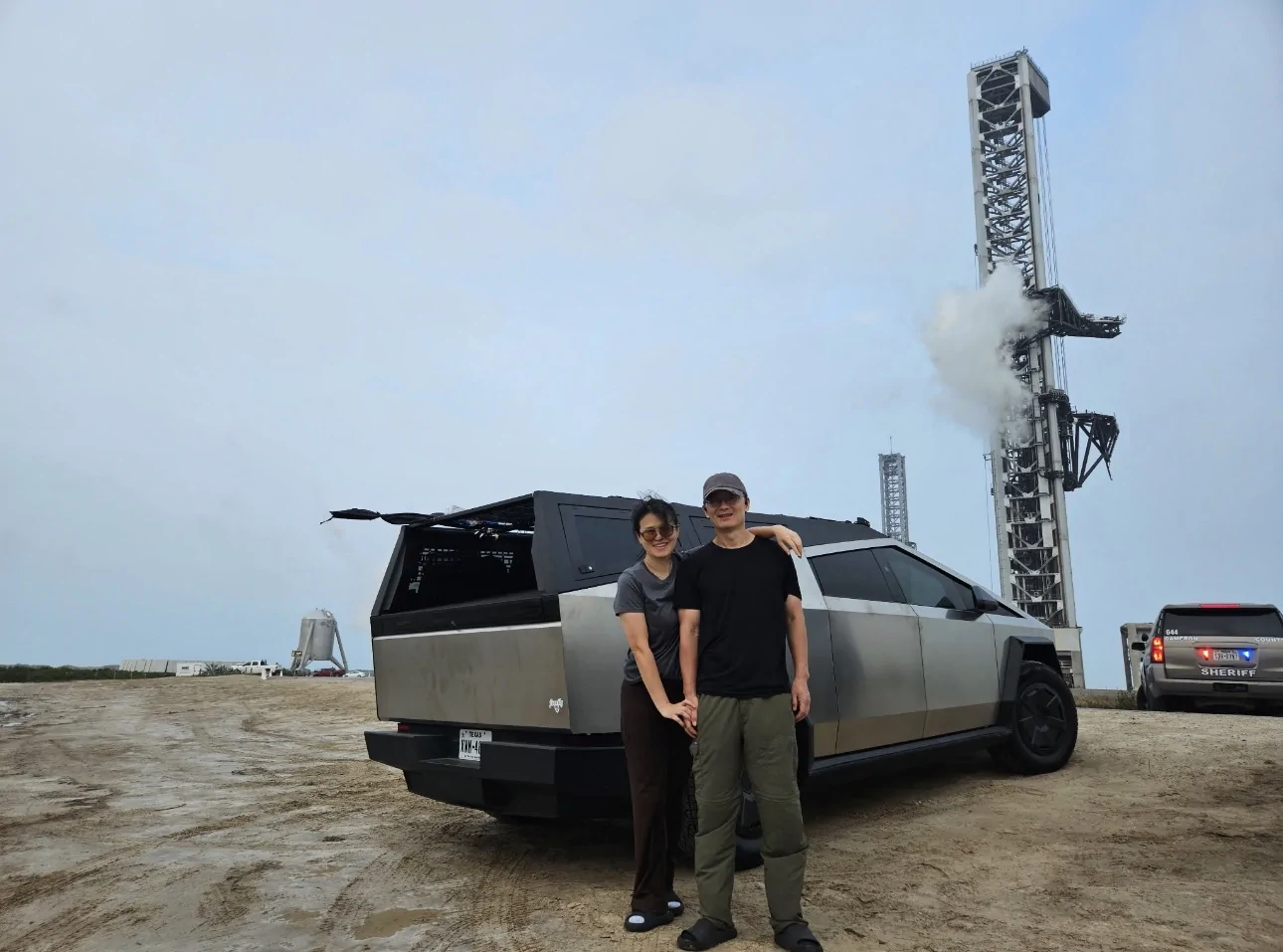 Tesla Cybertruck Camping at CyberBeach for Starship Flight 12 Launch IMG_9082