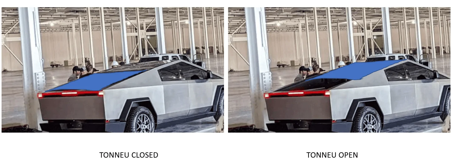 Tesla Cybertruck Why extend the roof? TONNEU
