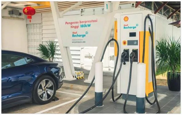 Tesla Cybertruck The EV Charge Stations to become the Norm (Shell Steps Up with Smart Parking Barrier) Shell Recharge EV fast charging tested in Malaysia – 180 kW of DC power in a Porsche Taycan i