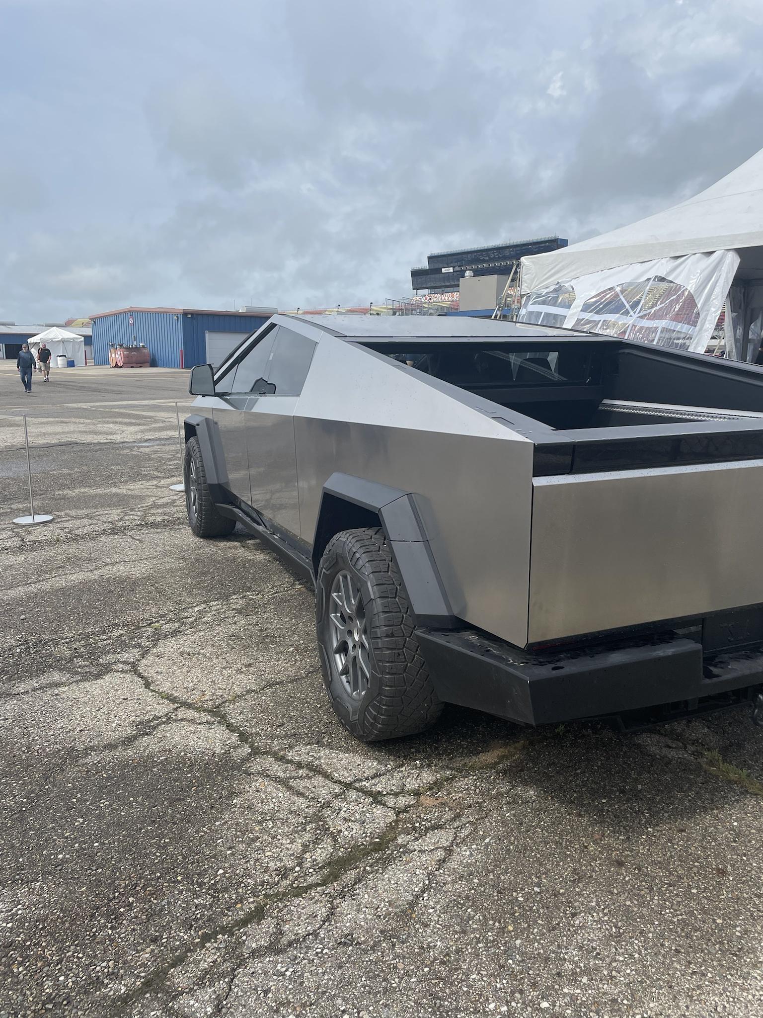 Tesla Cybertruck Cybertruck spotted at Tesla booth at Michigan Formula SAE competition ZvVQyF3