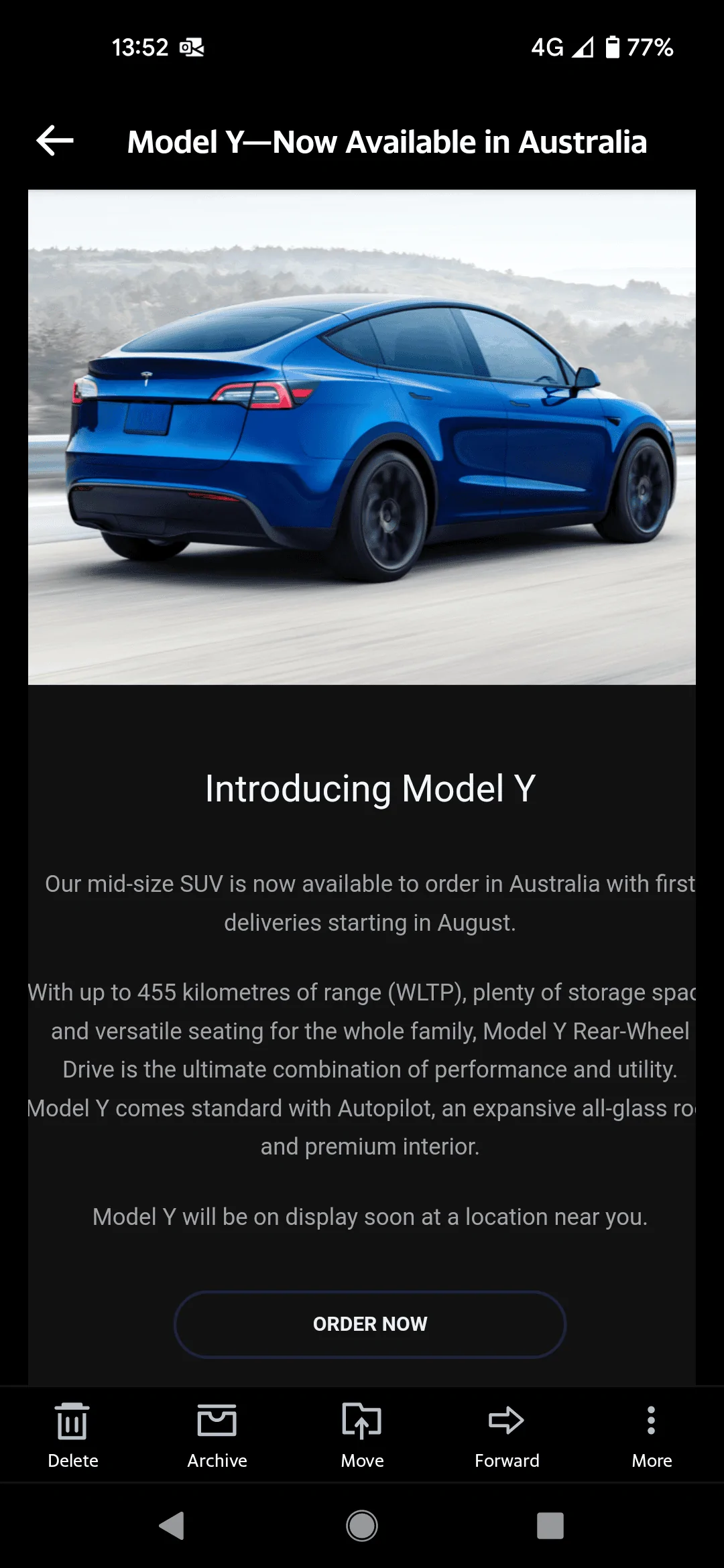 Tesla Cybertruck Tesla Model Y now available in Australia! Screenshot_20220610-135209