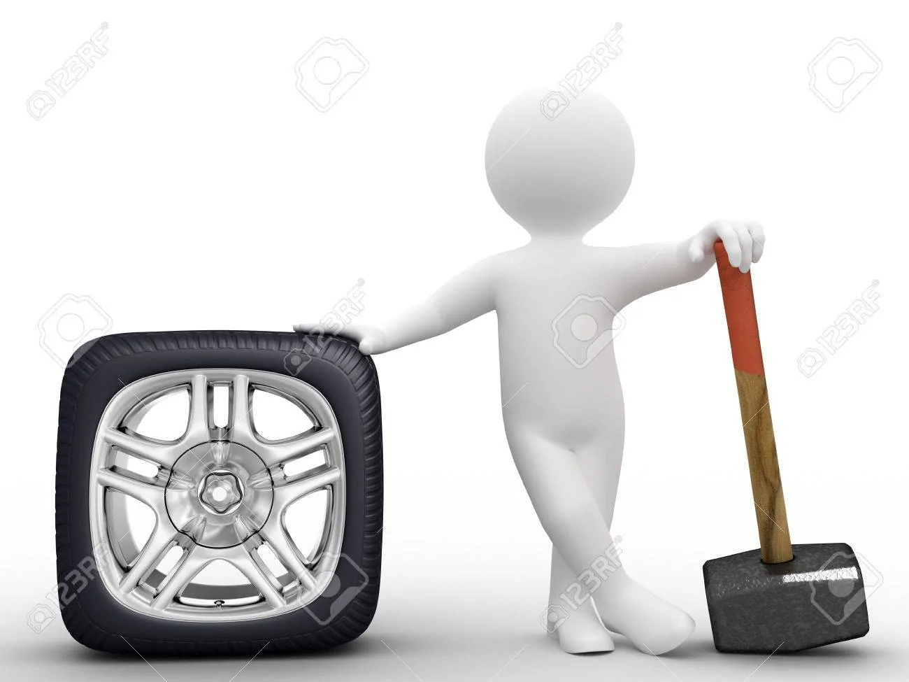 Tesla Cybertruck Space for your toolbox, TIRE and Cyberquad.....Sail pillars. 624-person-stand-near-square-wheel-and-hold-hammer