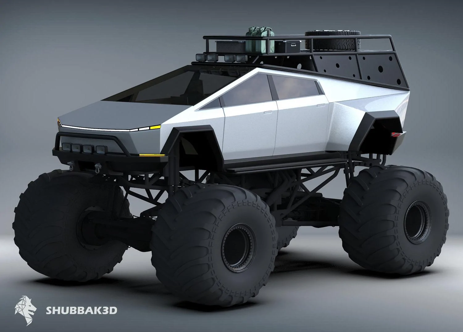 Tesla Cybertruck Factory of the Future (SpaceX/ Cybertruck) Shubbak3D-Tesla-CyberTruck-Monster-Mod