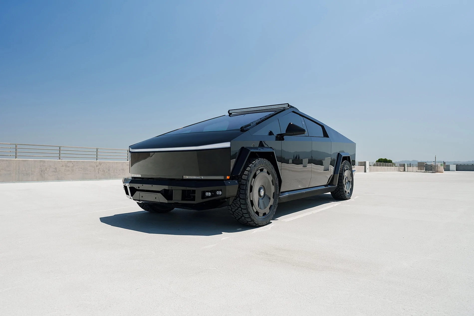 Tesla Cybertruck How to TOTALLY Black out your Cybertruck - This is it, one of the finest customs by T Sportline yet tmaxx-hyper-gloss-black-tesla-cybertruck-24-inch-ctm-forged-wheels-1920-1