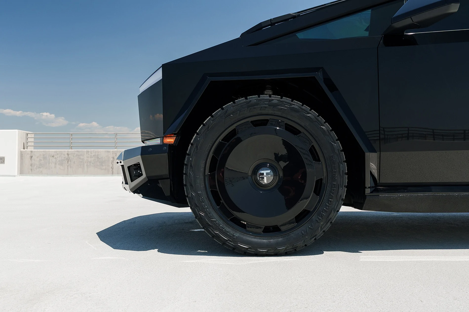 Tesla Cybertruck How to TOTALLY Black out your Cybertruck - This is it, one of the finest customs by T Sportline yet tmaxx-hyper-gloss-black-tesla-cybertruck-24-inch-ctm-forged-wheels-1920-4