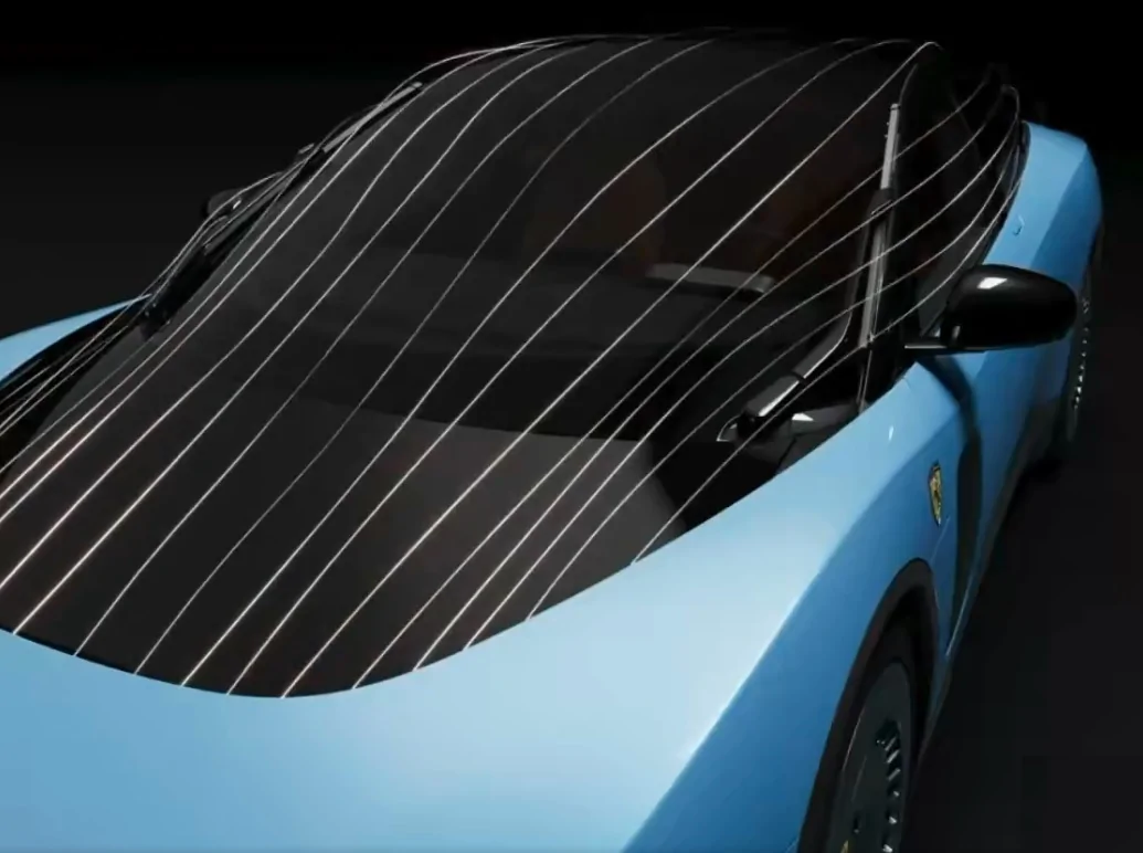 Tesla Cybertruck Ferrari Luce — Wiper Resting Position Takes a Cybertruck-Style Approach Ferrari Luce - Widshield Air Flow  